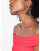 gold-tone crystal drop earrings