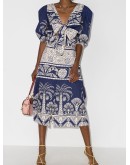 Any Route Goes printed midi dress