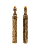 Champagne gold-tone tassel earrings