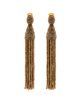 Champagne gold-tone tassel earrings