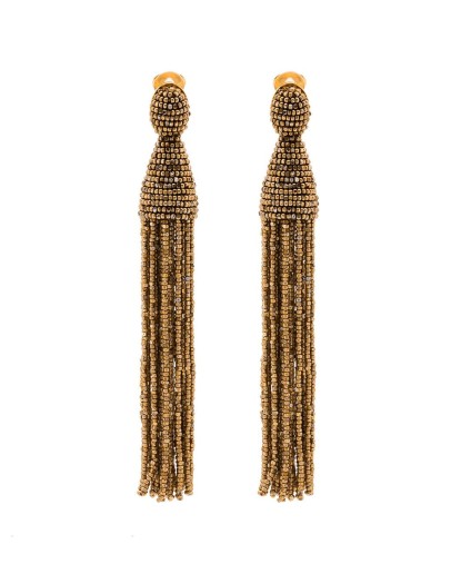 Champagne gold-tone tassel earrings