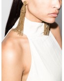 Champagne gold-tone tassel earrings
