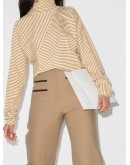 cropped logo-embroidered top