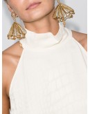 pavé crystal-embellished petal earrings