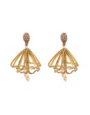 pavé crystal-embellished petal earrings