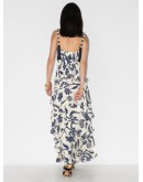 Cat Goddess floral ruffle maxi-dress