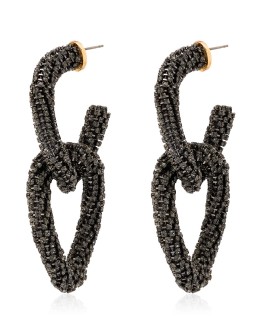 crystal-embellished hoop earrings