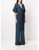 belted Karligraphy motif jumpsuit