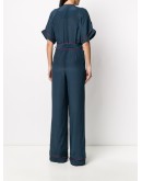 belted Karligraphy motif jumpsuit