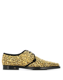 crystal embroidered Derby shoes
