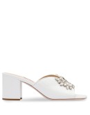 65mm crystal-embellished snake-effect mules
