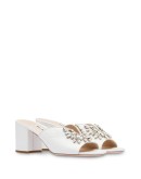 65mm crystal-embellished snake-effect mules