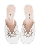 65mm crystal-embellished snake-effect mules