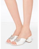 65mm crystal-embellished snake-effect mules