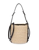 straw logo-patch bucket bag