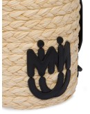 straw logo-patch bucket bag