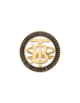 monogram motif crystal-embellished ring