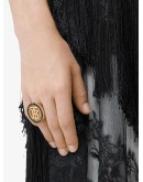 monogram motif crystal-embellished ring