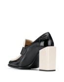 bicolour heeled square-toe loafers