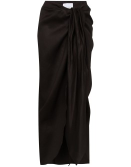 draped midi skirt