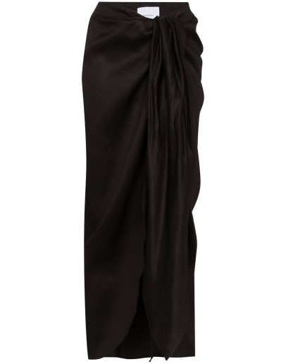 draped midi skirt