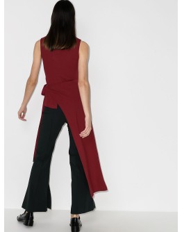 tie waist asymmetric top