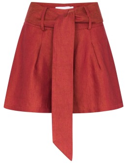 tie-waist linen shorts