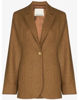 fitted-waist wool blazer