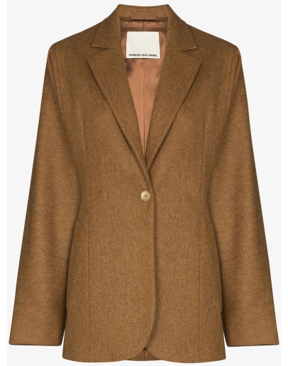 fitted-waist wool blazer