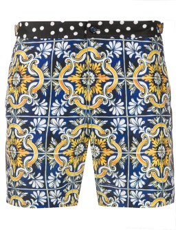 Maiolica print swim shorts