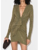deep V-neck gemstone mini dress