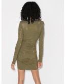 deep V-neck gemstone mini dress