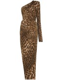 one-shoulder leopard-print maxi dress