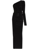 embellished one-shoulder gown