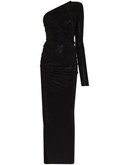 embellished one-shoulder gown