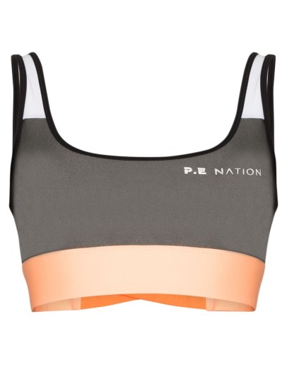 Side Runner colour-block sports bra