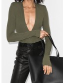 deep V-neck bodysuit