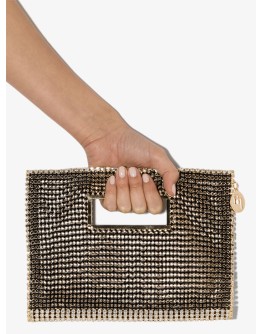 Side crystal-embellished clutch