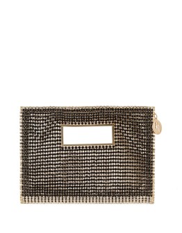 Side crystal-embellished clutch
