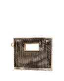 Side crystal-embellished clutch