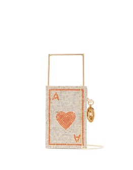 Poker crystal-embellished box bag
