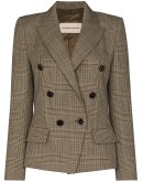 double-breasted check-pattern jacket
