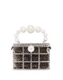 Holli Cometa crystal-embellished pearl bag