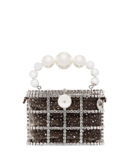 Holli Cometa crystal-embellished pearl bag