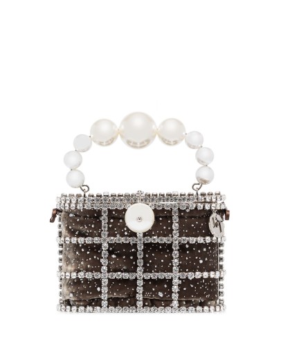 Holli Cometa crystal-embellished pearl bag