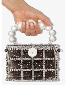 Holli Cometa crystal-embellished pearl bag