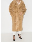 belted faux fur coat