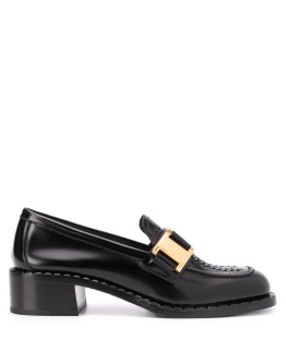 brushed leather loafers