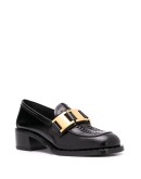brushed leather loafers
