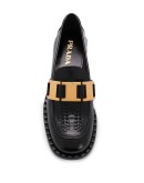brushed leather loafers